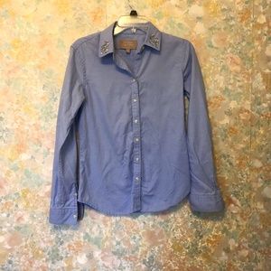 Banana Republic Jeweled Collar Oxford